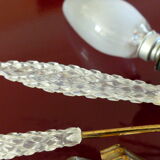 Large vintage brass and glass wall light 1950