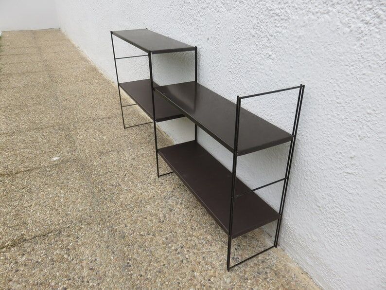 Modular wall string shelf in metal 50s 60s