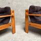 Paire de fauteuils en pin, Suède 1970-1980