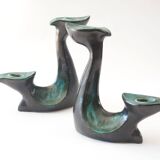 Pair of ceramic candlesticks 1950