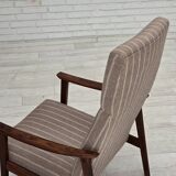 1970s, Danish highback armchair, furniture wool, teak wood, original.