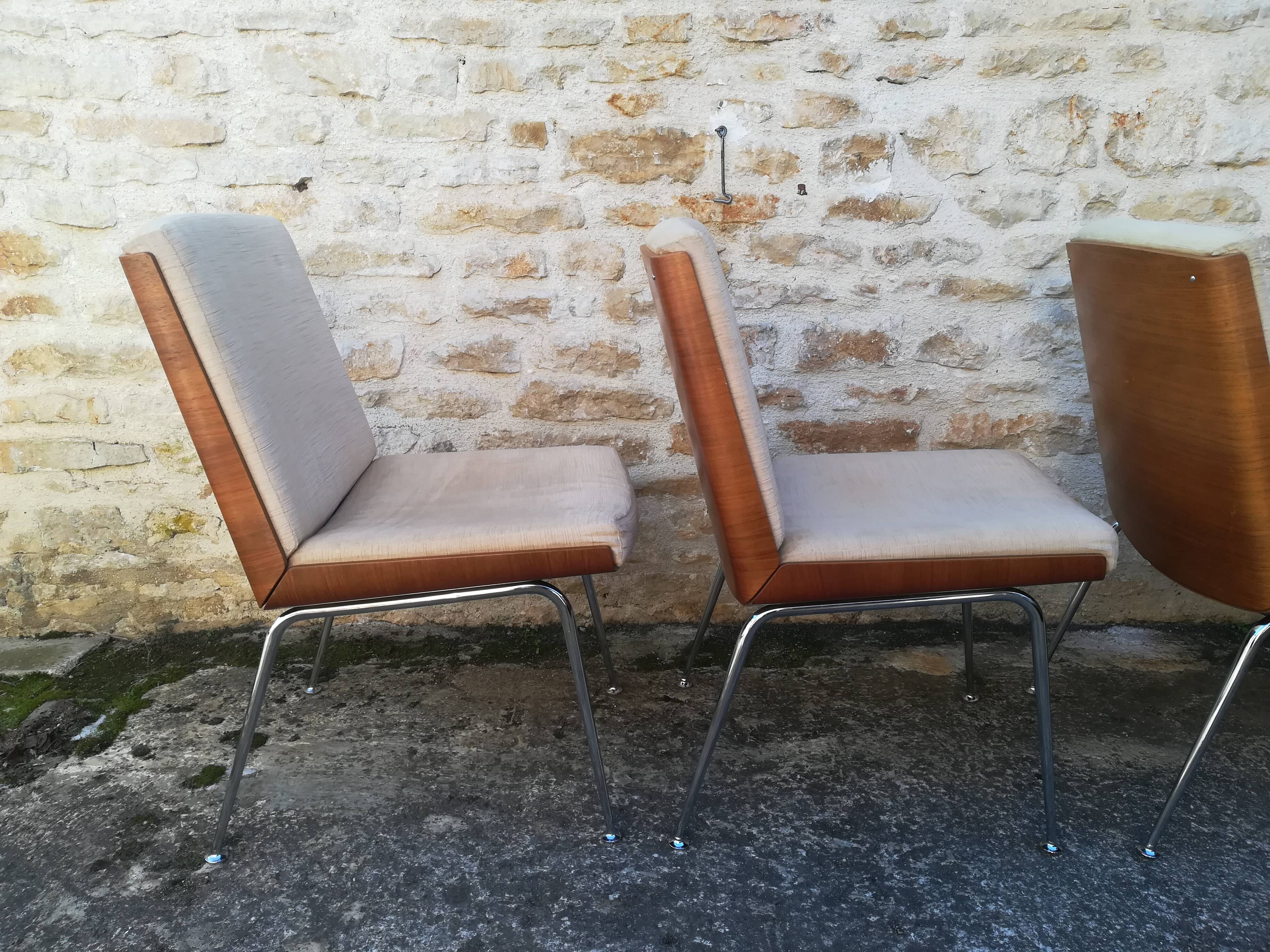 Wooden and fabric shell chairs