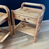 Pair of solid pine bedside tables