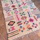 Handmade wool Berber rug – Colourful bohemian Moroccan kilim