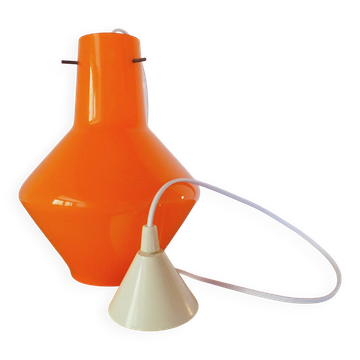 Suspension vintage opaline orange space age 1960 1970