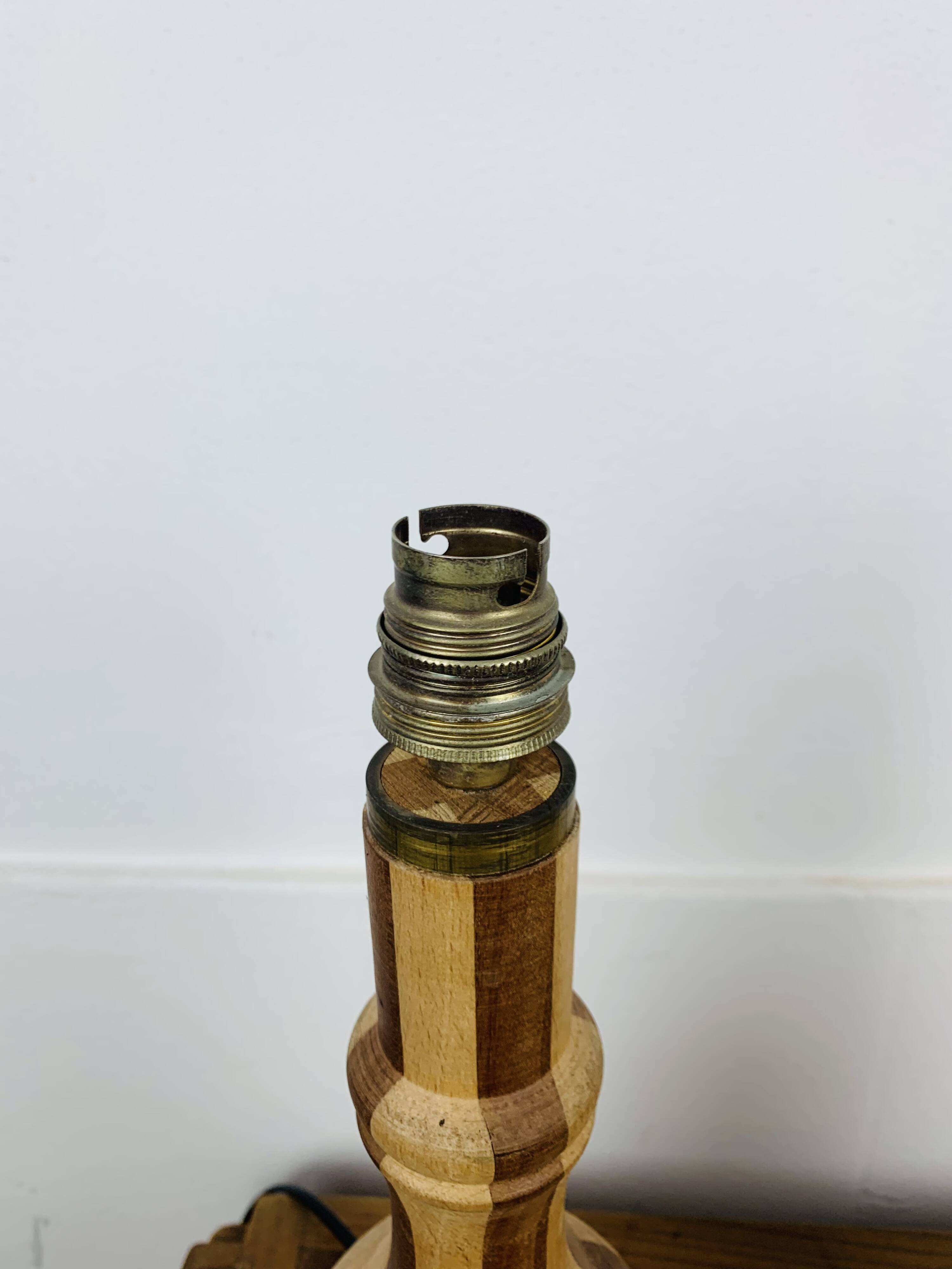 Pair of vintage turned wood lamps