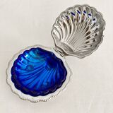 Silver-plated shell butter dish, 1950s