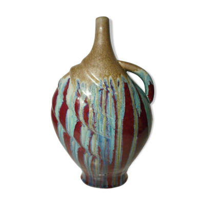 Vase soliflore en faïence céramique émaillé vintage art contemporain 20e siècle