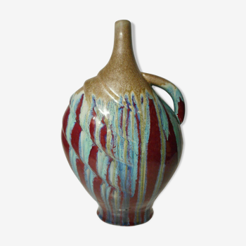 Vase soliflore in glazed ceramic earthenware vintage contemporary art 20th century