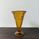 Art Deco amber cup-shaped vase with rose motifs