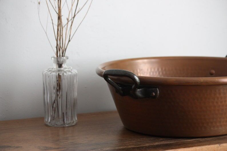 Hammered copper basin