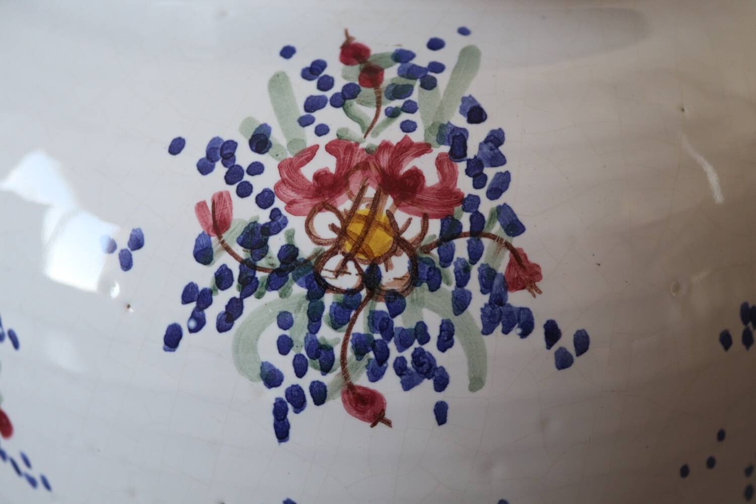 Large painted ceramic flower vase