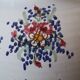 Large painted ceramic flower vase