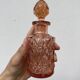 Pink art deco glass perfume bottle