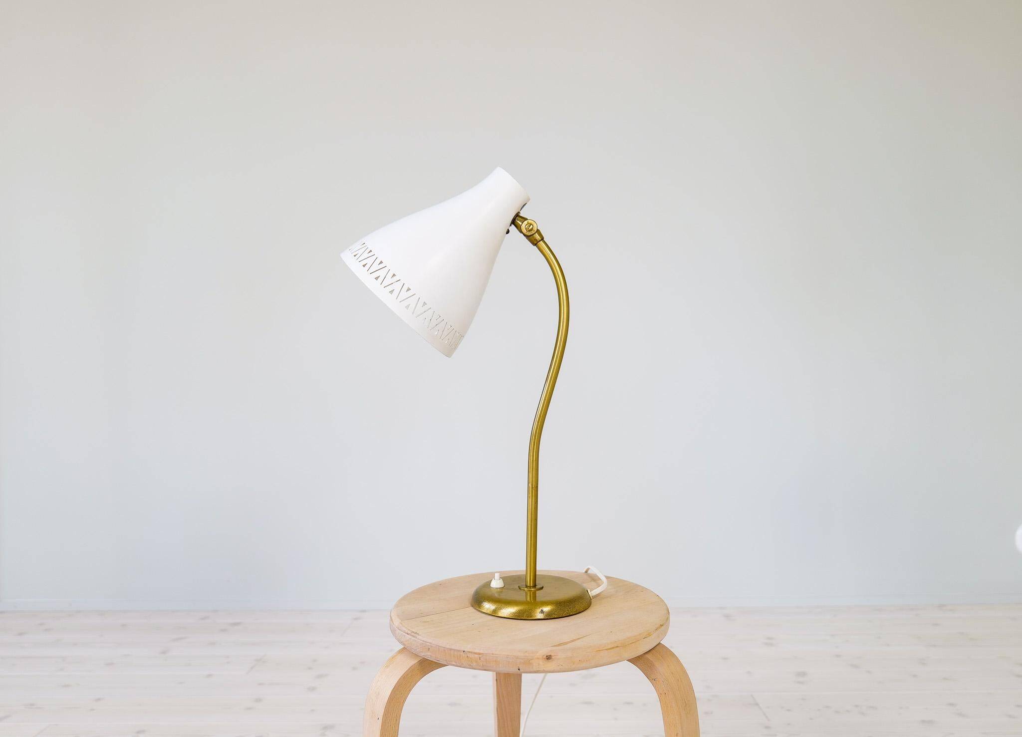 Rare adjustable mid-century table lamp by Böhlmarks, 1940s, Sweden.