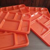 Lot of 5 Compartment Meal Trays, 1970s New