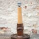 Art Deco wooden lamp, vintage wooden lamp base, table lamp.