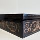Sorrento marquetry box with a scene of three dancers in a medallion.