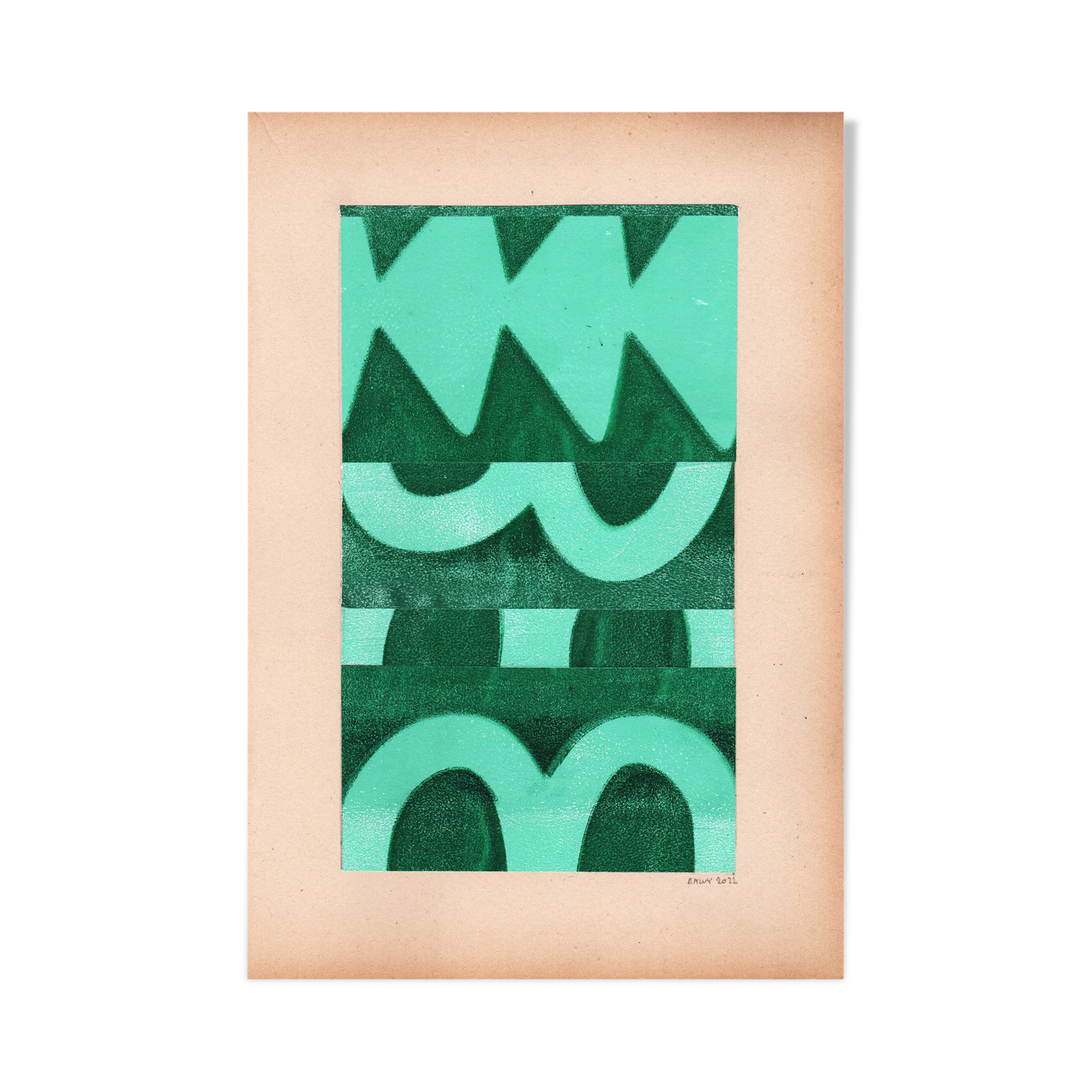 Painting and collage on old paper • M705 • signed eawy