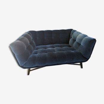Sofa 1 place 1/2 Roche bobois velvet blue