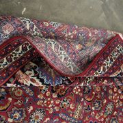Tapis en laine florale rouge fait à la main antique persan khorassan tapis - 295x376cm