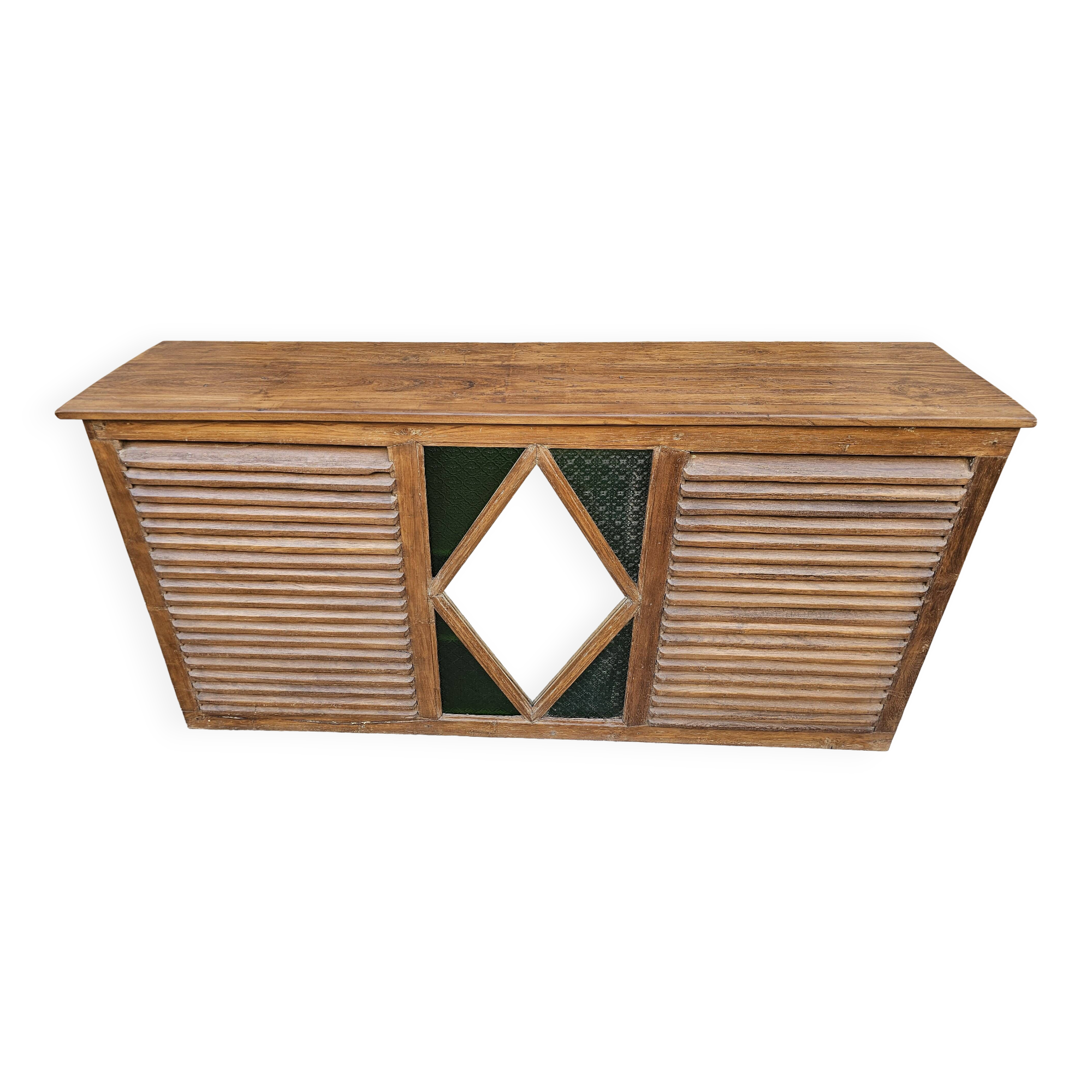 Old shop counter in Burmese teak.