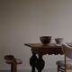 19th-century baroque dining table/desk in oak, Danish cabinetmaker.