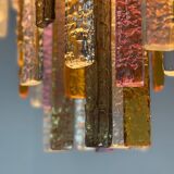 Oval-shaped Venetian chandelier in Murano glass, circa 1950, Venini