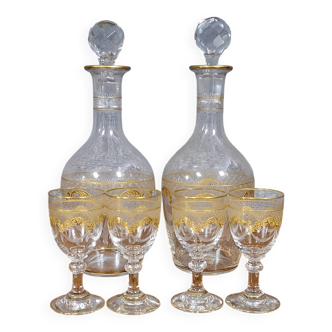 Service a liqueur en cristal époque Napoléon III vers 1880