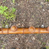 Rustic wooden coat rack turned in imitation of bamboo 1900 4 hooks