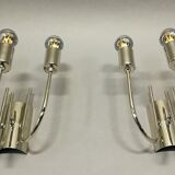 Pair of 70s chrome wall lights