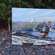 Huile sur toile scène portuaire de Saint Malo signé Jean Pierre Devilliers
