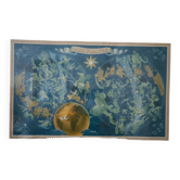 Affiche Air France ancienne - planisphère Constellation - Lucien Boucher 50's