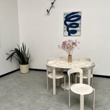 Florence Knoll round table, marble top and tulip base, circa 1960, Eero Saarinen