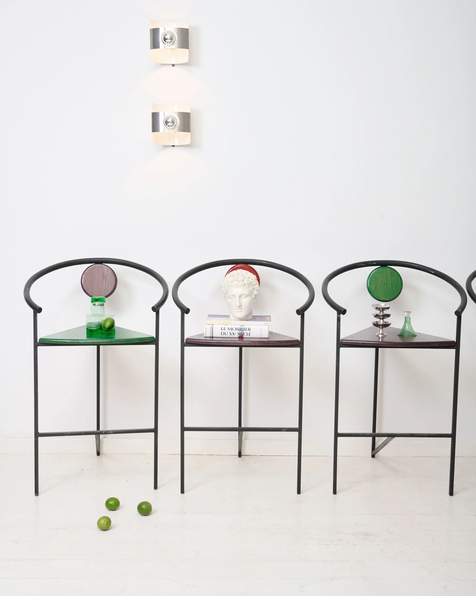 Bar chairs (4), Memphis, 1980