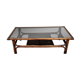 Bamboo coffee table canage and smoked glass
