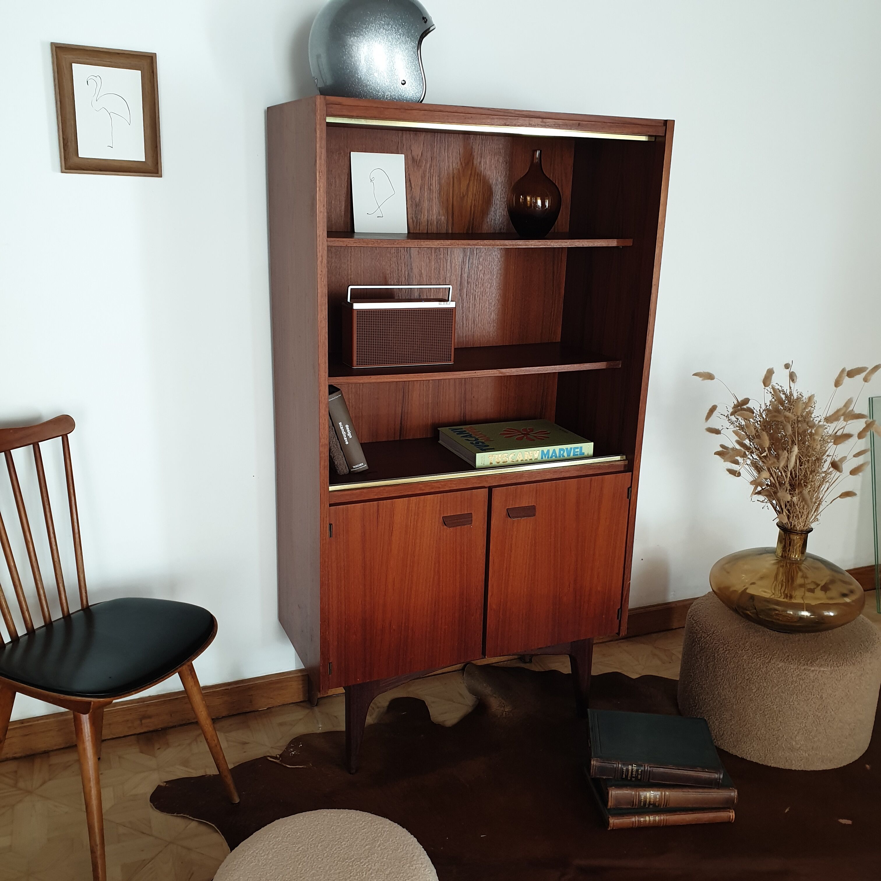 Vintage furniture library 60s teak