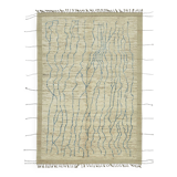 Handwoven Turkish Rustic 212 cm x 311 cm Beige Wool Carpet