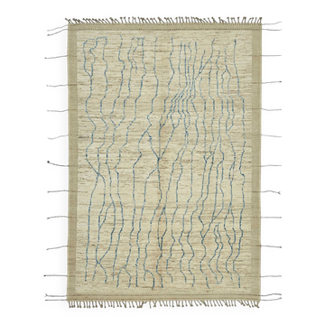 Handwoven Turkish Rustic 212 cm x 311 cm Beige Wool Carpet