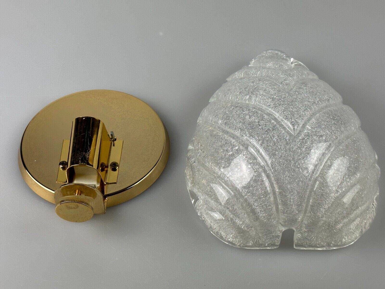 60s 70s Wall Sconce Wall Lamp Glass Brass Leaf Space Age Design