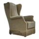 1970s, Danish design, wingback armchair, original condition, furniture velour, beech wood legs.