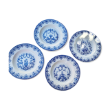 Set of 4 old hollow plates vieillard bordeaux model moustiers