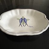 vintage plate in earthenware with birds