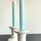 White Ceramic Coil Candlesticks