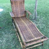 Rattan chaise longue