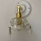 Vintage glass lampshade wall lamp with antique tassels