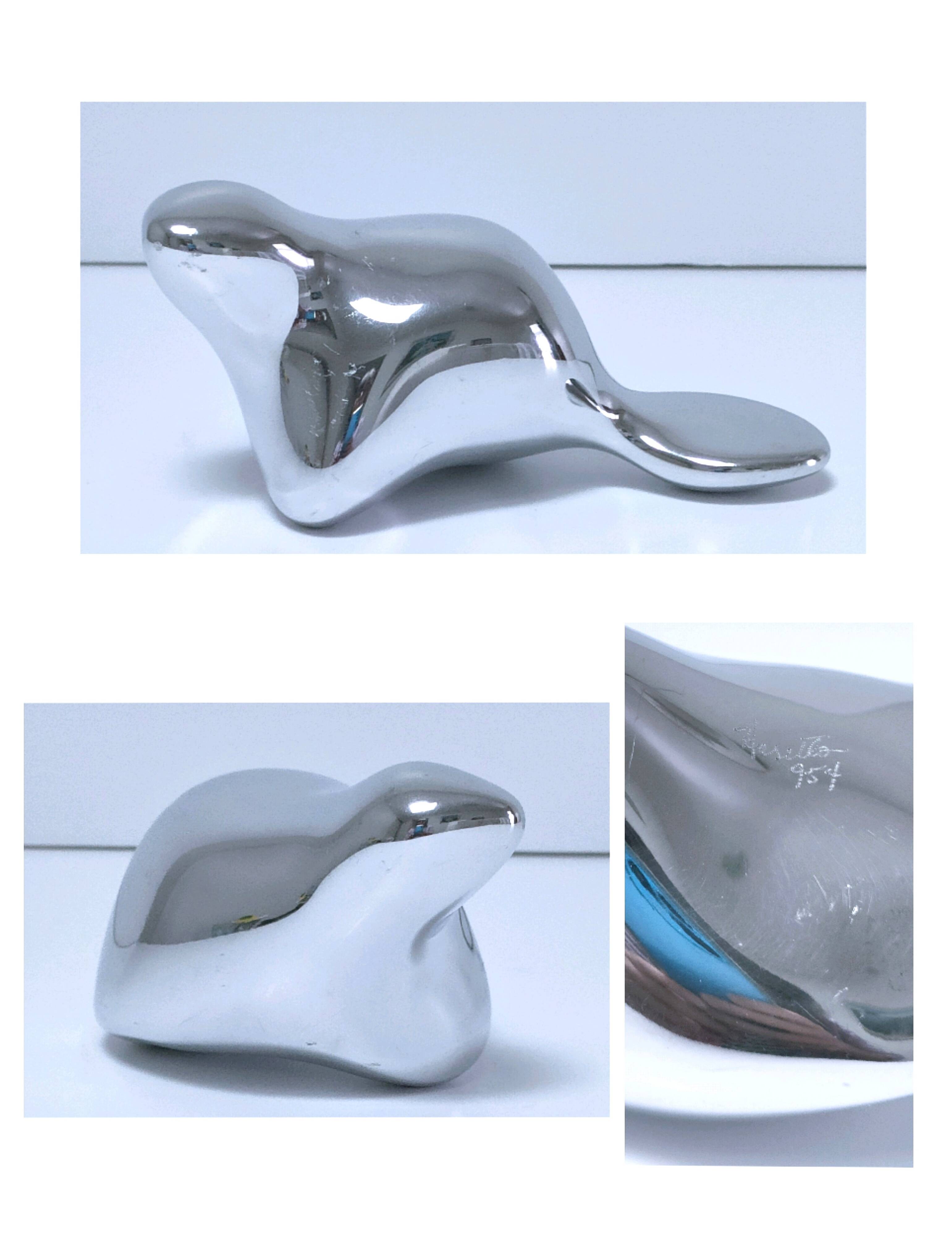 Beaver aluminum paperweight modernist design by Hoselton signed and numbered