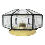 IRon and clear glass ceiling lights by Limburg, Germany, 1960s