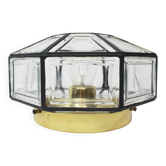 IRon and clear glass ceiling lights by Limburg, Germany, 1960s