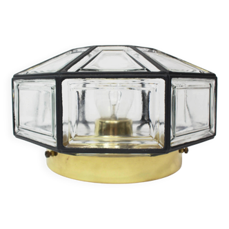 IRon and clear glass ceiling lights by Limburg, Germany, 1960s